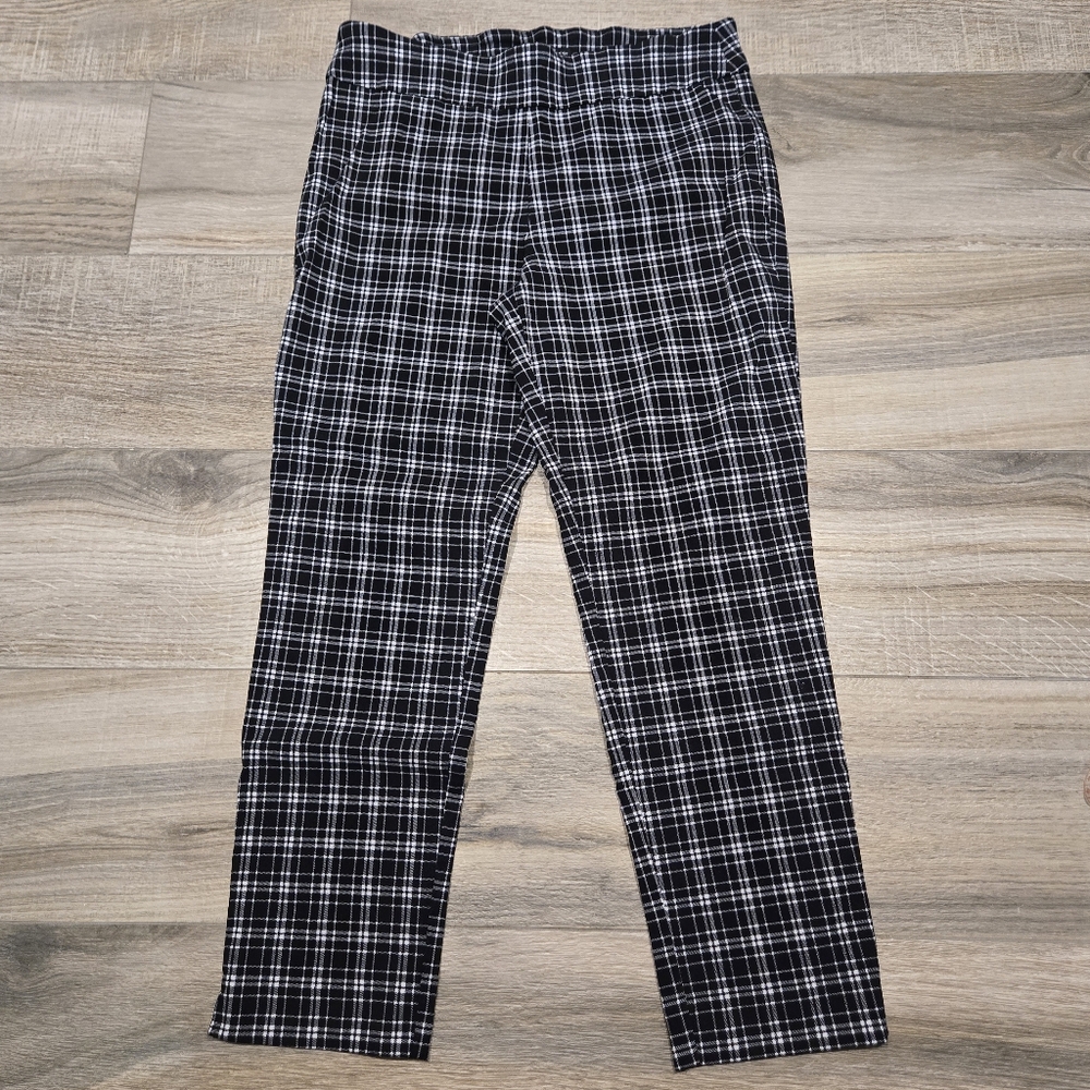 Counterparts Plaid Stretchy Pull On Straight Leg Pants Womens L
